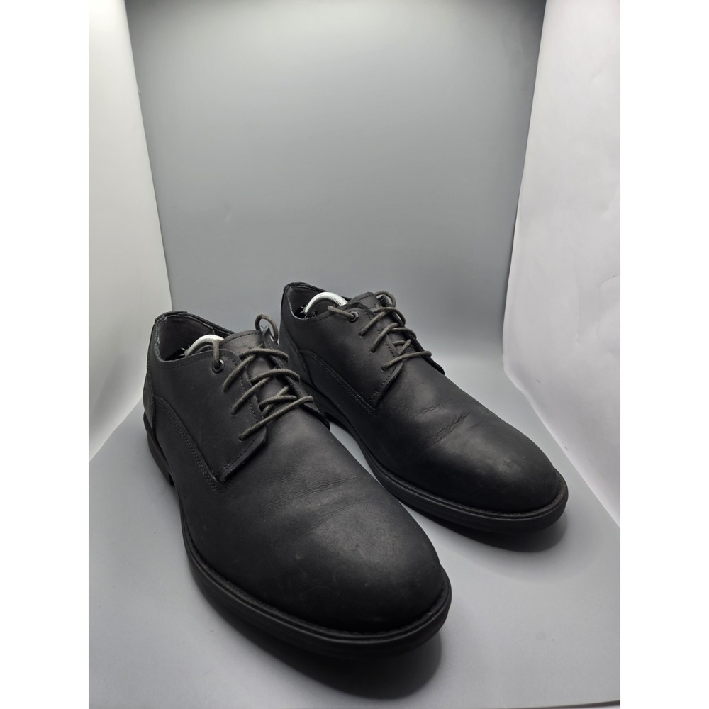 Timberland Men's A16RM Black Leather Plain Toe Derby Oxford Shoes Size 12 M‎